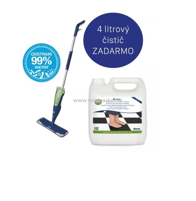 Bona Premium Spray Mop na tvrdé podlahy + čistič na laminátové podlahy 4L ZADARMO
