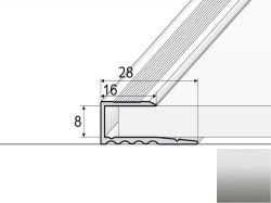 Ukonovac profil A63 STRIEBRO 2,7m
